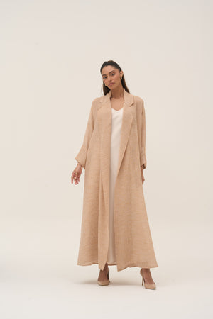 Soleil Mesh Blazer Abaya Cream
