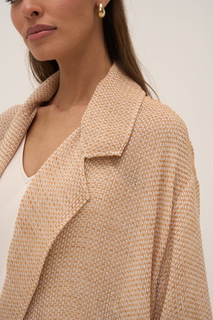 Soleil Mesh Blazer Abaya Cream