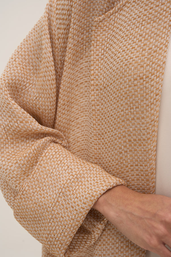 Soleil Mesh Blazer Abaya Cream