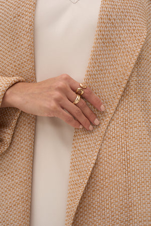 Soleil Mesh Blazer Abaya Cream