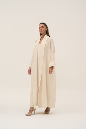 Soleil Mesh Blazer Abaya Ivory